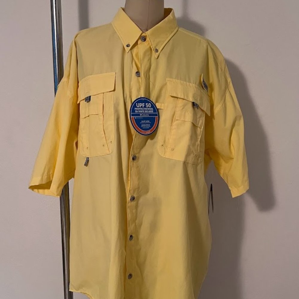 Columbia PFG Bahama II Mens Large Short Sleeve Vented Fishing Shirt